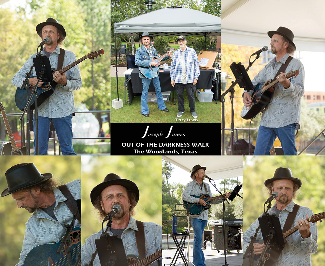 Joseph James Performing at AFSP's Out Of The Darkness Walk, The Woodlands, Texas, November 9, 2024 (American Foundation For Suicide Prevention