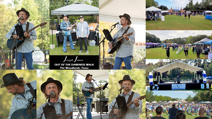 Joseph James Performing at AFSP's Out Of The Darkness Walk, The Woodlands, Texas, November 9, 2024 (American Foundation For Suicide Prevention